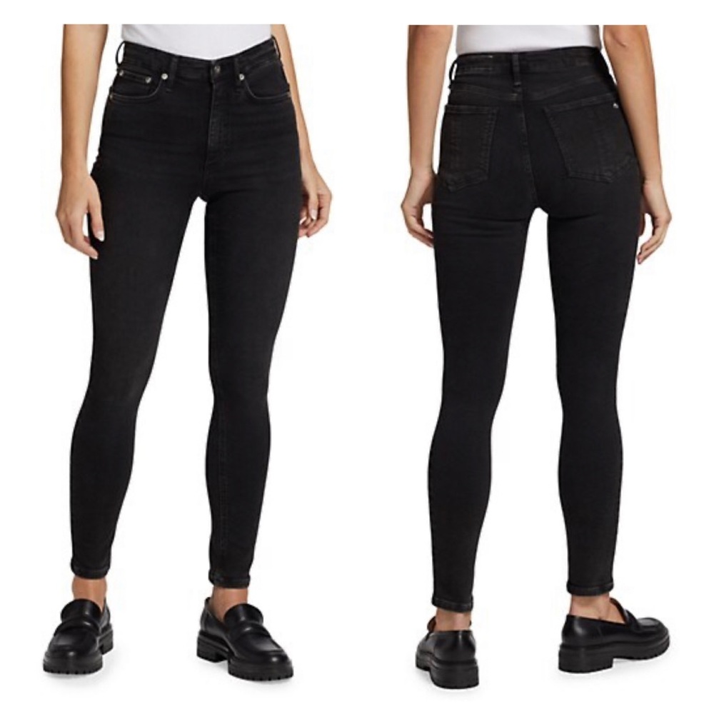 Rag & Bone Black High Rise Ankle Skinny Jeans Sz 23 - Picture 1 of 9
